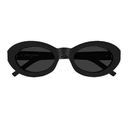 Yves Saint Laurent Black Logo Oval Sunglasses 3