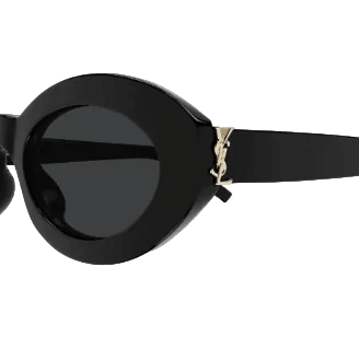 Yves Saint Laurent Black Logo Oval Sunglasses 2