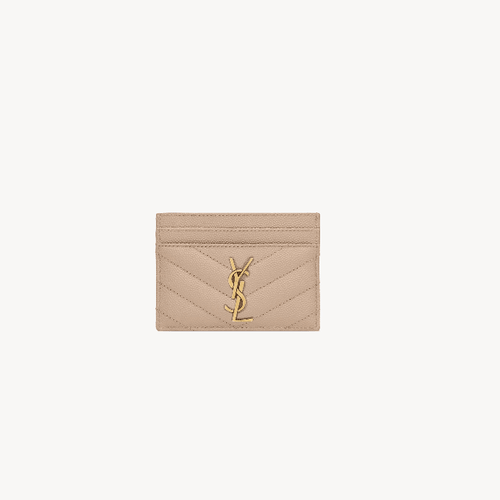 Yves Saint Laurent Card Case In Grain De Poudre Leather - BEAUTY BAR
