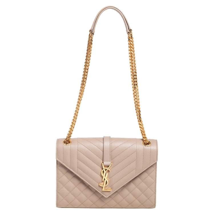 Yves Saint Laurent Cassandre Beige Quilted Leather Shoulder Bag 2