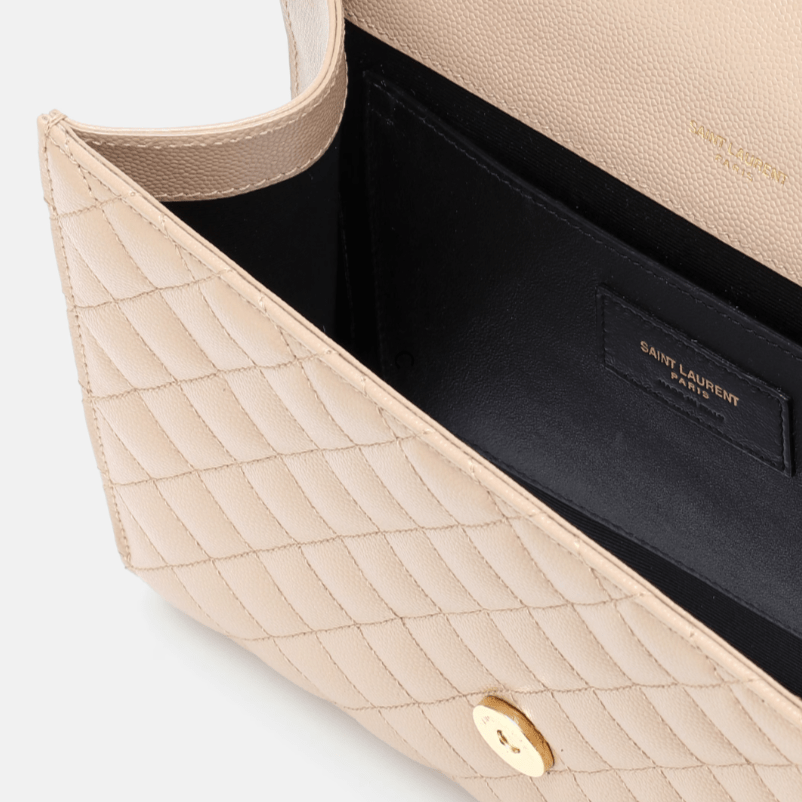 Yves Saint Laurent Cassandre Beige Quilted Leather Shoulder Bag 9