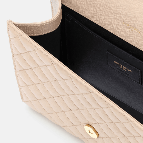 Yves Saint Laurent Cassandre Beige Quilted Leather Shoulder Bag - BEAUTY BAR