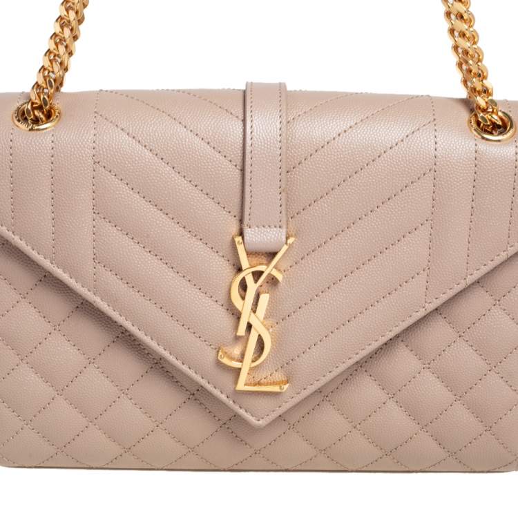 Yves Saint Laurent Cassandre Beige Quilted Leather Shoulder Bag 3