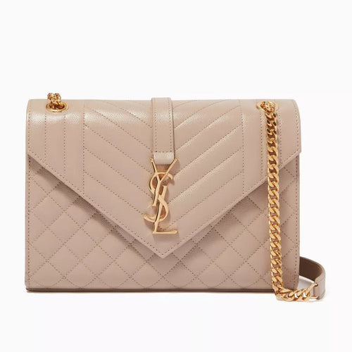 Yves Saint Laurent Cassandre Beige Quilted Leather Shoulder Bag