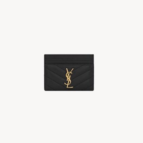 Yves Saint Laurent Cassandre Matelasse Card Case In Lambskin - BEAUTY BAR