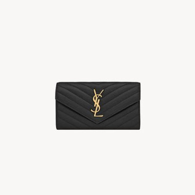 Yves Saint Laurent Cassandre Matelasse Large Flap Wallet In Lambskin