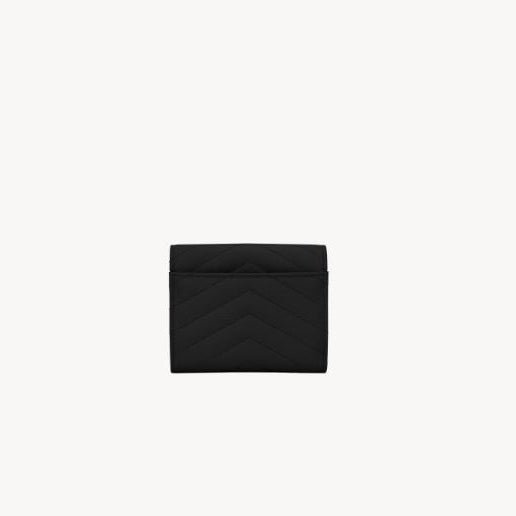 Yves Saint Laurent  Compact Tri Fold Wallet In Grain De Poudre Leather 2