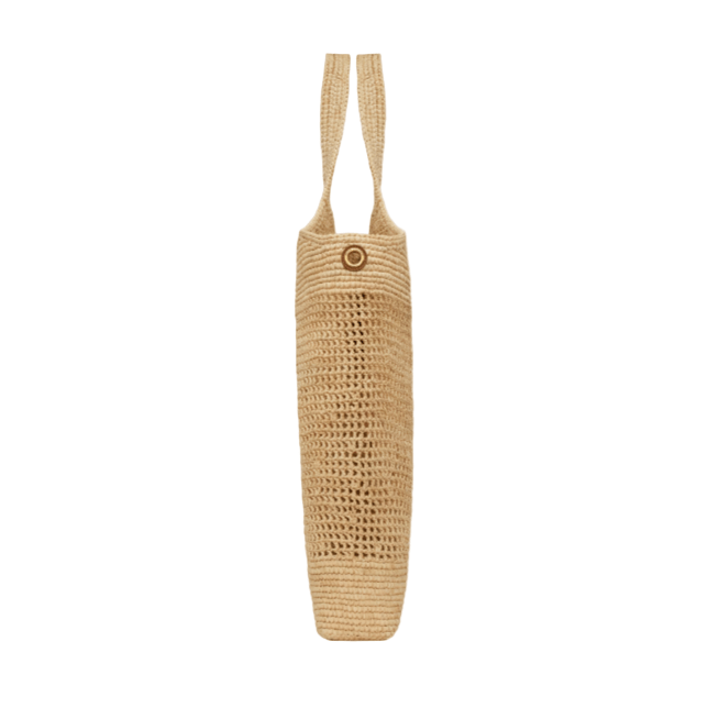 Yves Saint Laurent Icare In Raffia Naturel And Brown Gold 3