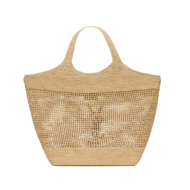 Yves Saint Laurent Icare In Raffia Naturel And Brown Gold 2