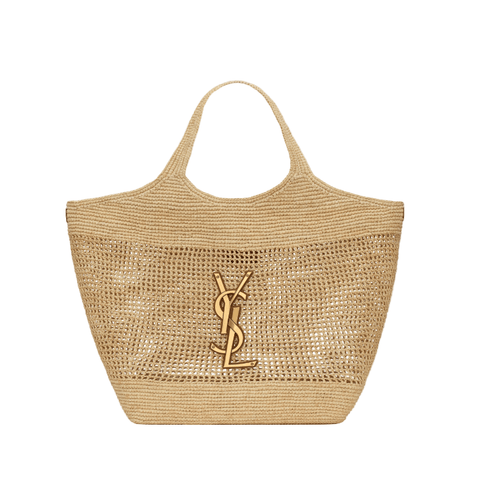 Yves Saint Laurent Icare In Raffia Naturel And Brown Gold - BEAUTY BAR