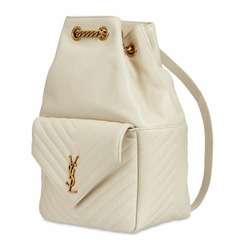 Yves Saint Laurent Joe Quilted Backpack White - BEAUTY BAR