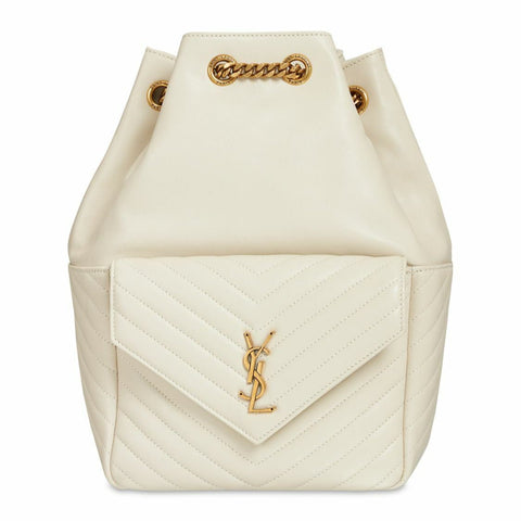 Yves Saint Laurent Joe Quilted Backpack White - BEAUTY BAR