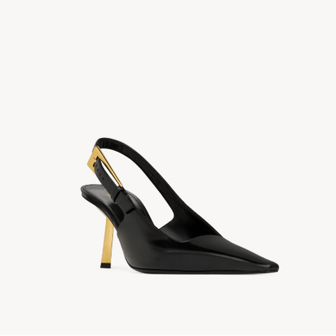 Yves Saint Laurent Lee Slingback Pumps – Black Patent Leather - BEAUTY BAR
