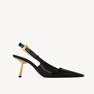 Yves Saint Laurent Lee Slingback Pumps – Black Patent Leather