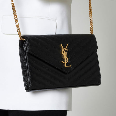 Yves Saint Laurent Monogram Matelasse Cassandre Wallet On Chain - BEAUTY BAR