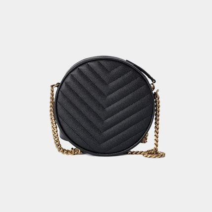 Yves Saint Laurent Paris Vinyl Chain Shoulder Bag Leather Black - BEAUTY BAR