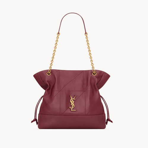 Yves Saint Laurent Small Jamie Shopping in Lambskin Rouge Merlot