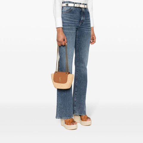 Yves Saint Laurent Small Manon Raffia Crossbody Bag - BEAUTY BAR