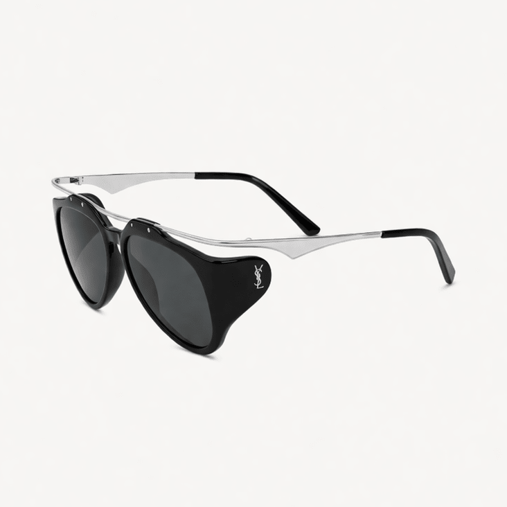 Yves Saint Laurent Sunglasses Amelia Black And LightI Silver 2