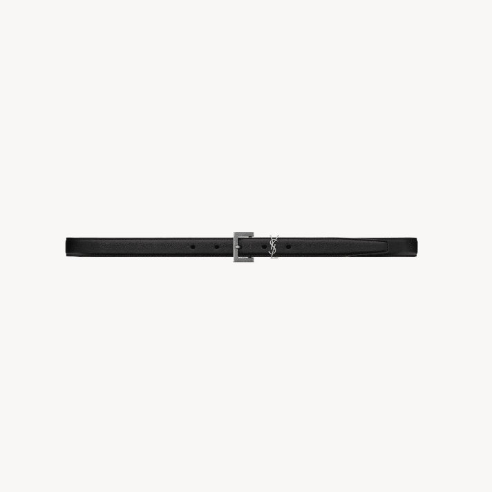 Yves Saint Laurent Thin Belt In Smooth Leather