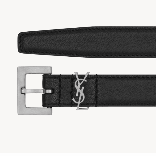 Yves Saint Laurent Thin Belt In Smooth Leather 2