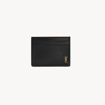 Yves Saint Laurent Tiny Cassandre Credit Card Case In Shiny Leather - BEAUTY BAR