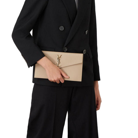 Yves Saint Laurent Uptown Embossed Leather Pouch - BEAUTY BAR
