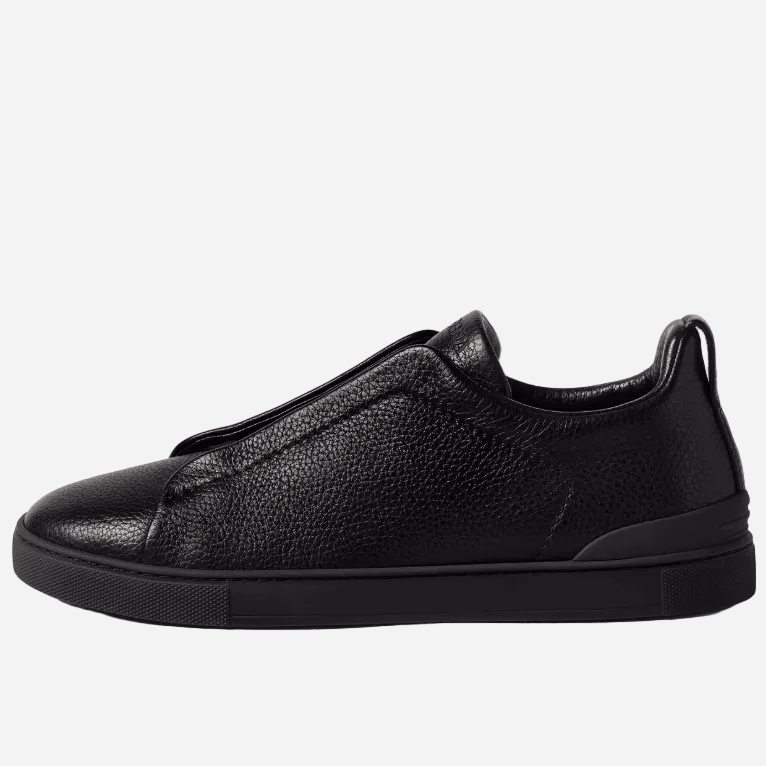 Zegna Black Deerskin Triple Stitch™ Sneakers 5