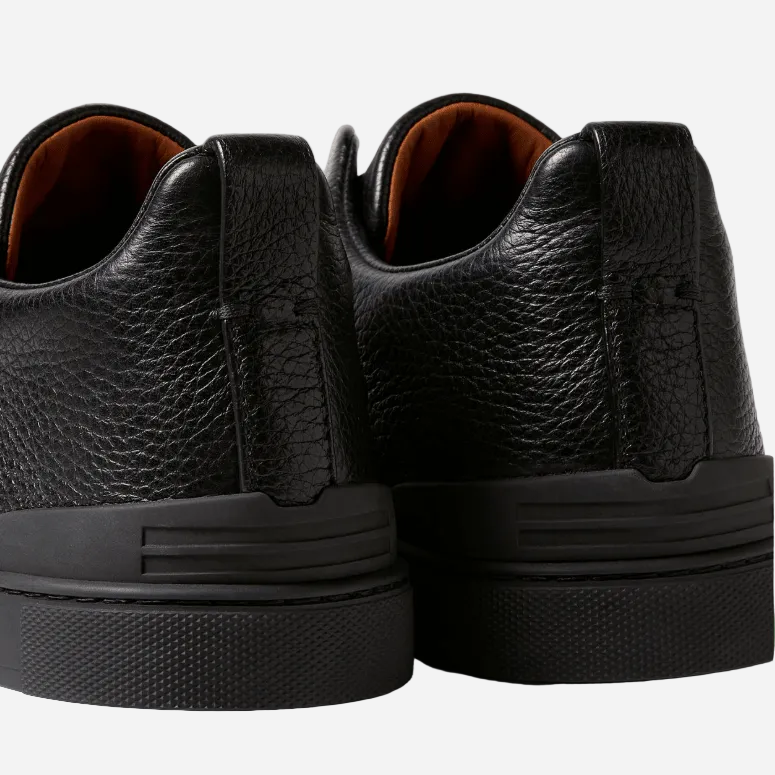 Zegna Black Deerskin Triple Stitch™ Sneakers 4