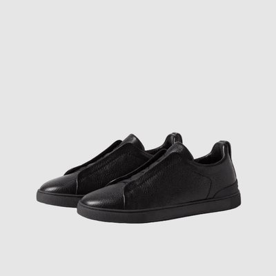 Zegna Black Deerskin Triple Stitch™ Sneakers