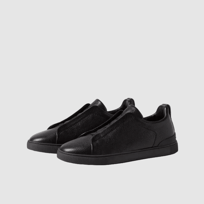Zegna Black Deerskin Triple Stitch™ Sneakers