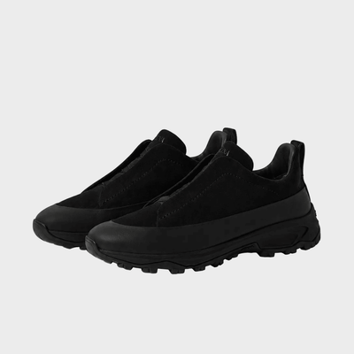 Zegna Black Leather and Suede Triple Stitch™ Monte Sneakers