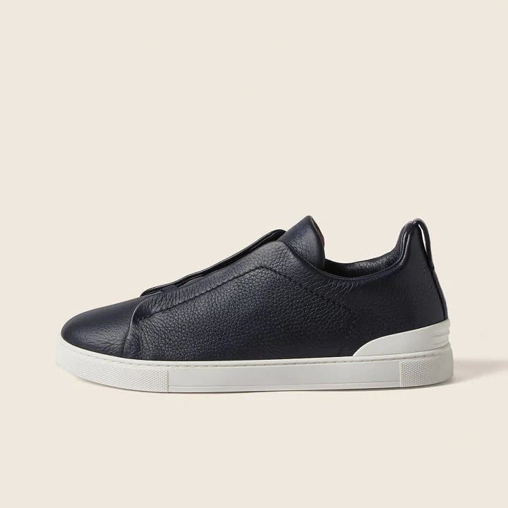 Zegna  Black Triple Stitch Sneakers 2