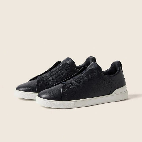 Zegna  Black Triple Stitch Sneakers