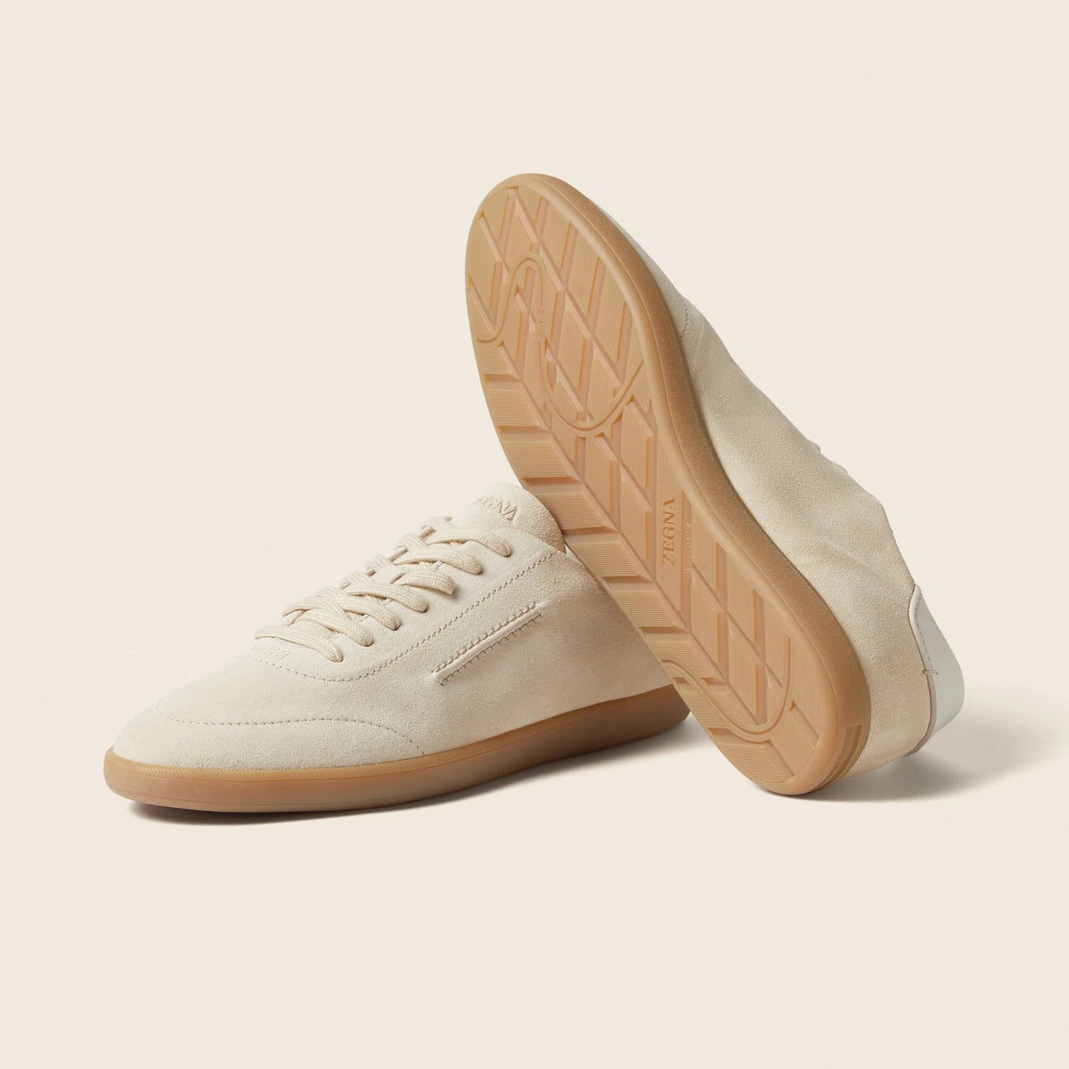 Zegna White 232 Suede Sneakers 3