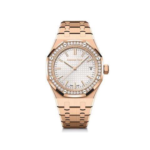 Audemars Piguet Royal Oak Women's Gold-White Watch Selfwinding - BEAUTY BAR