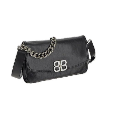 Balenciaga Flap BB Soft Shoulder Bag Black - BEAUTY BAR