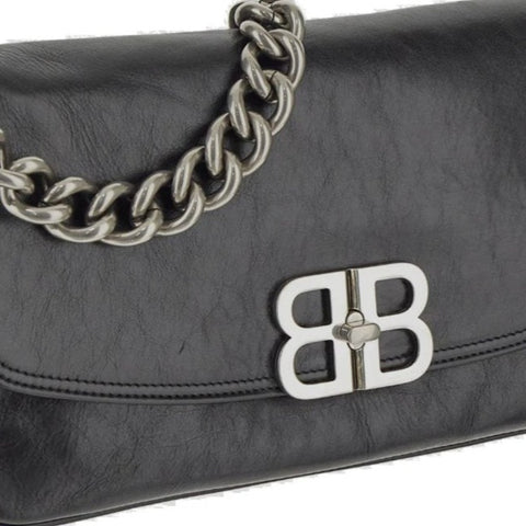 Balenciaga Flap BB Soft Shoulder Bag Black - BEAUTY BAR