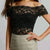 Black Off Shoulder Top From Lace - BEAUTY BAR