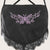 Black Satin Top With Purple Butterfly And Ends Of Lace - BEAUTY BAR