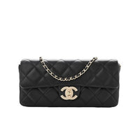 Chanel Lambskin Quilted Pearl CC Flap Black