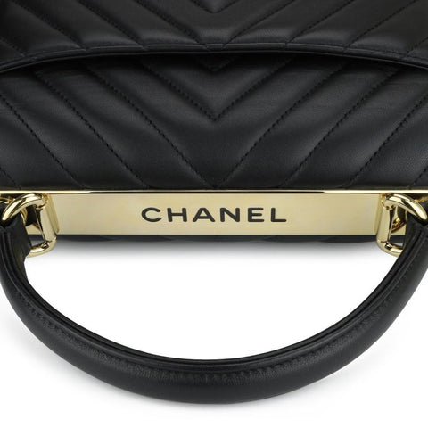 Chanel Trendy CC Top Handle Bag Medium Black With Gold Hardware - BEAUTY BAR