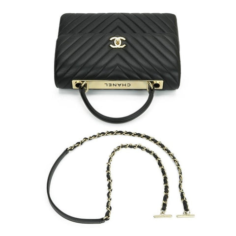 Chanel Trendy CC Top Handle Bag Medium Black With Gold Hardware - BEAUTY BAR