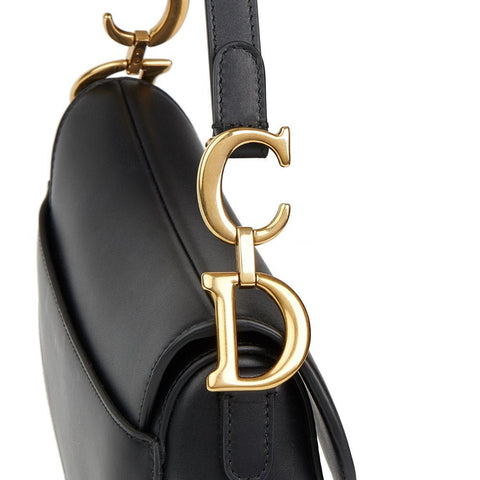 Christian Dior Black Soft Leather Mini Saddle Bag - BEAUTY BAR