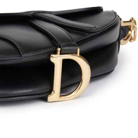 Christian Dior Black Soft Leather Mini Saddle Bag - BEAUTY BAR