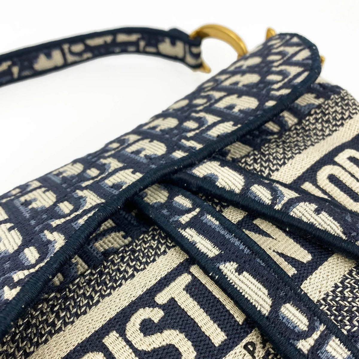 Dior Saddle Bag Blue Dior Oblique Embroidery 5