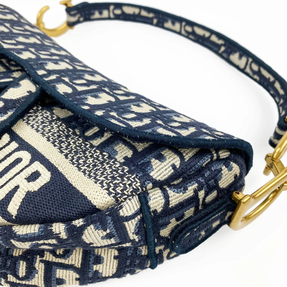 Dior Saddle Bag Blue Dior Oblique Embroidery 6