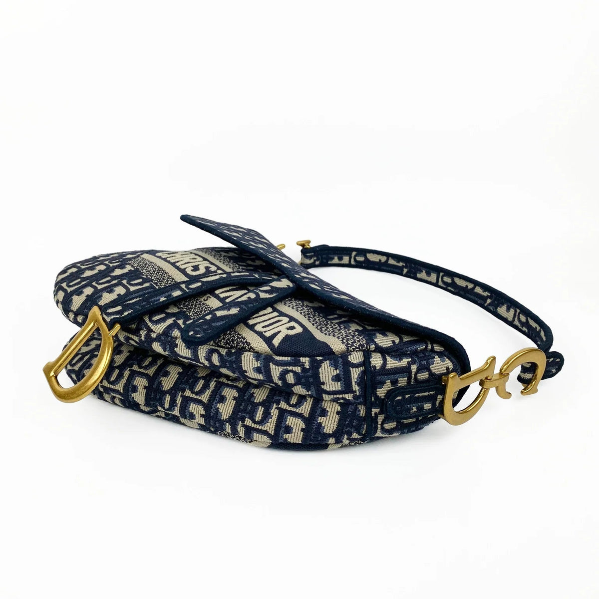 Dior Saddle Bag Blue Dior Oblique Embroidery 3