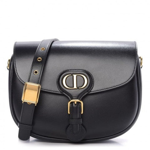 Christian Dior Box Calfskin Medium Bobby Flap Black - BEAUTY BAR