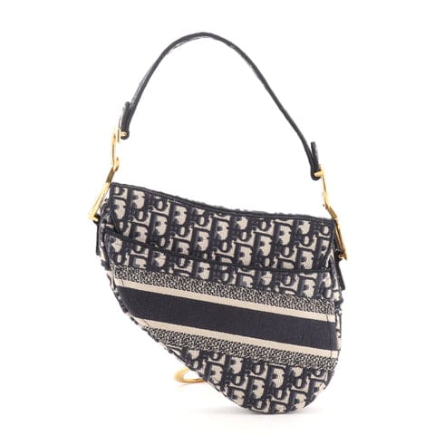 Christian Dior Saddle Handbag Logo Embroidered Oblique Canvas Medium - BEAUTY BAR